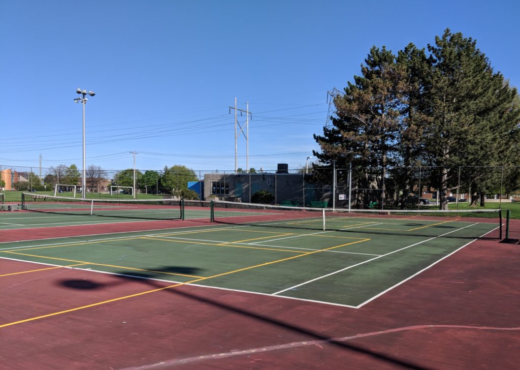 Newly painted courts at Trend Arlington Tennis Club